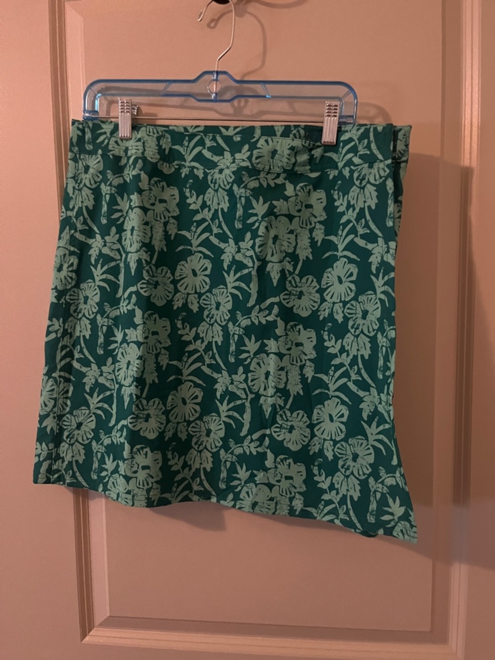 Ripskirt Hawaii large adjustable green floral pickleball skirt athletic wrap